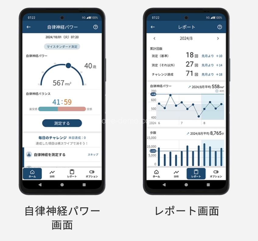 「Arrows We2 Plus」の自律神経のチェック機能